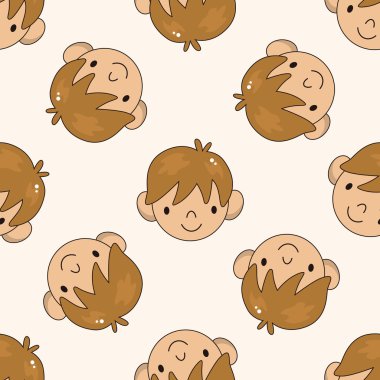 yüz chatacter, karikatür Dikişsiz desen arka plan