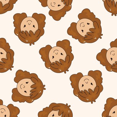 yüz chatacter, karikatür Dikişsiz desen arka plan