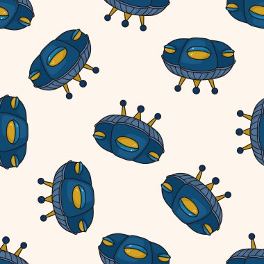 UFO, karikatür Dikişsiz desen arka plan