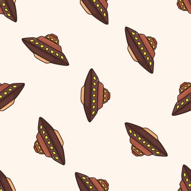 UFO, karikatür Dikişsiz desen arka plan