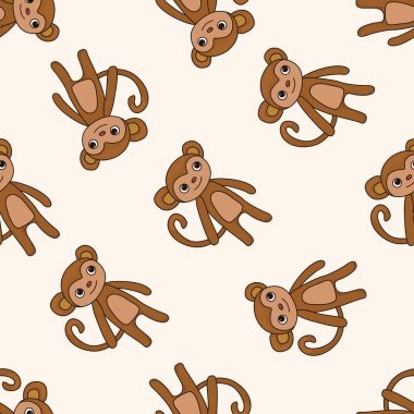 hayvan maymun çizgi film, çizgi film Dikişsiz desen arka plan