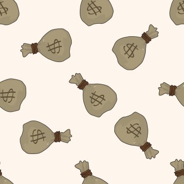 Finansal para, karikatür Dikişsiz desen arka plan