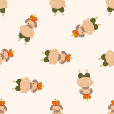 Royal Tema Kral, karikatür Dikişsiz desen arka plan