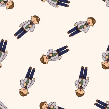 Ofis çalışanları, karikatür Dikişsiz desen arka plan