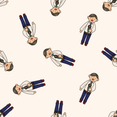 Ofis çalışanları, karikatür Dikişsiz desen arka plan