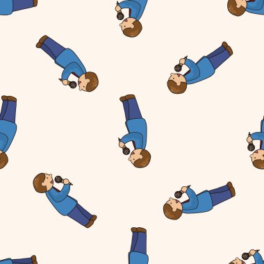 Ofis çalışanları, karikatür Dikişsiz desen arka plan