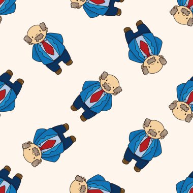 Patron, karikatür Dikişsiz desen arka plan