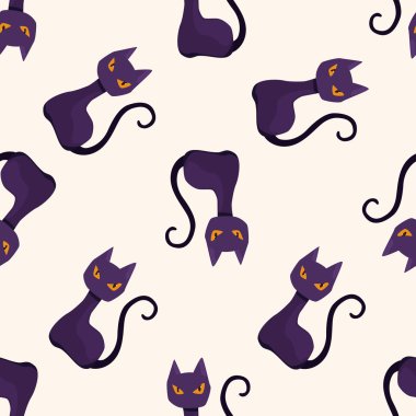 kötü kedi, karikatür Dikişsiz desen arka plan