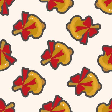 Noel bell, karikatür Dikişsiz desen arka plan