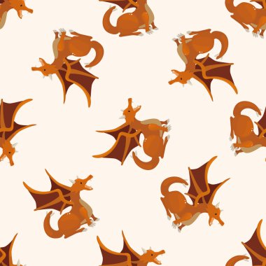 ejderha, karikatür Dikişsiz desen arka plan