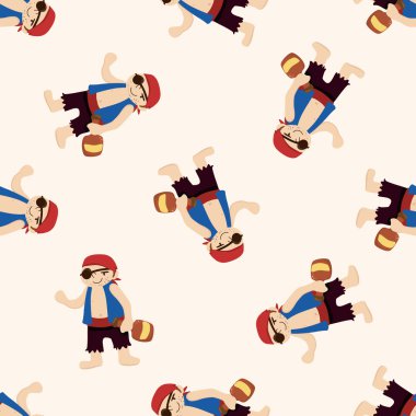 korsan, karikatür Dikişsiz desen arka plan