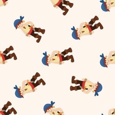 korsan, karikatür Dikişsiz desen arka plan