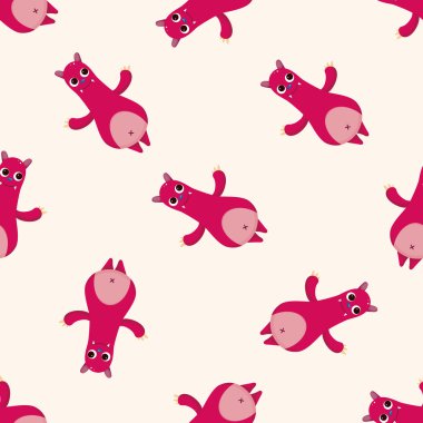 tuhaf canavar, karikatür Dikişsiz desen arka plan