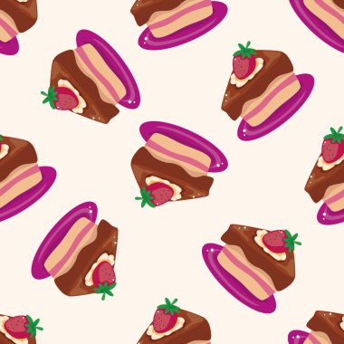 pasta, çizgi film Dikişsiz desen arka plan dekorasyon doğum günü