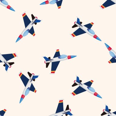 ulaşım uçak, karikatür Dikişsiz desen arka plan