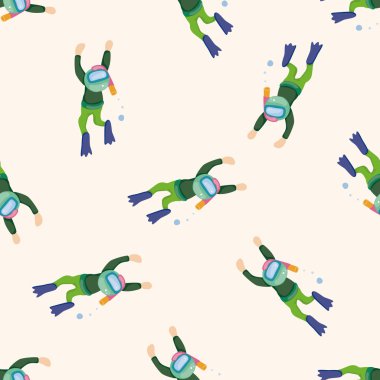 dalgıç, karikatür Dikişsiz desen arka plan