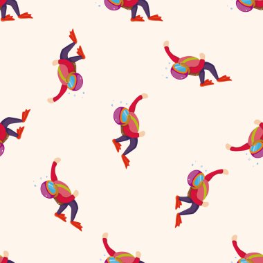 dalgıç, karikatür Dikişsiz desen arka plan