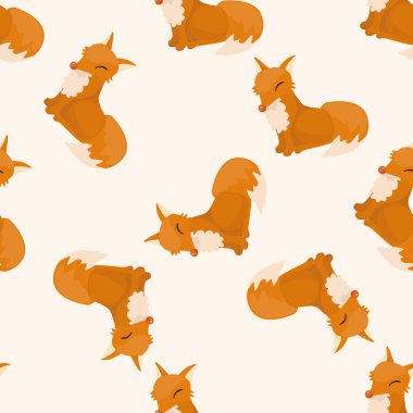 hayvan tilki çizgi film, çizgi film Dikişsiz desen arka plan