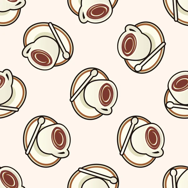 Coffee, cartoon seamless pattern background — стоковый вектор