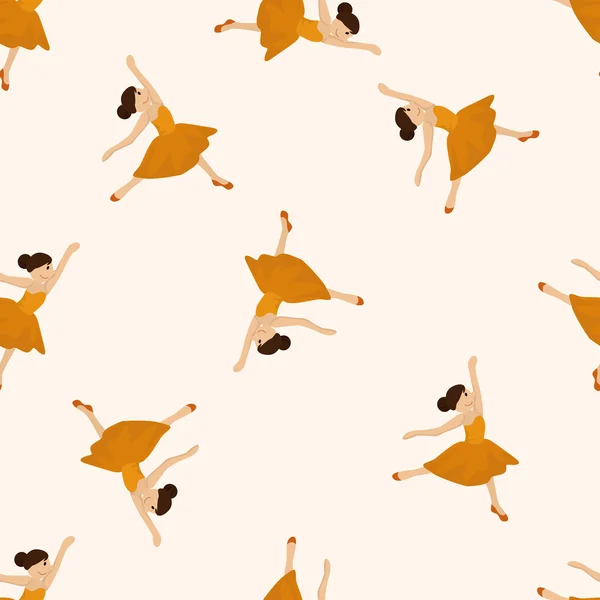 Dancer , cartoon seamless pattern background — Stock Vector