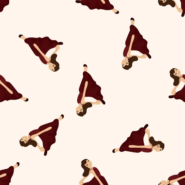 Dancer , cartoon seamless pattern background — Stock Vector