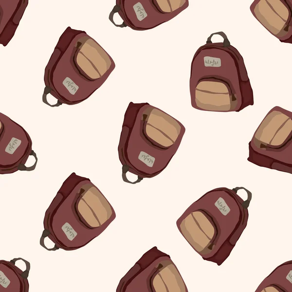 Sac de voyage, dessin animé fond de motif sans couture — Image vectorielle