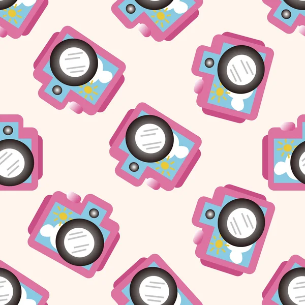 Camera , cartoon seamless pattern background — Stock Vector