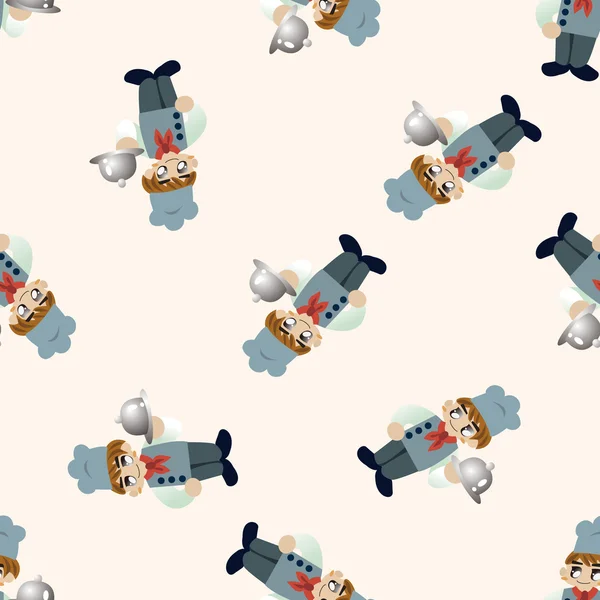 Chef , cartoon seamless pattern background — Stock Vector