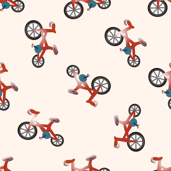 Bicicleta de transporte, dibujos animados sin costura patrón de fondo — Vector de stock