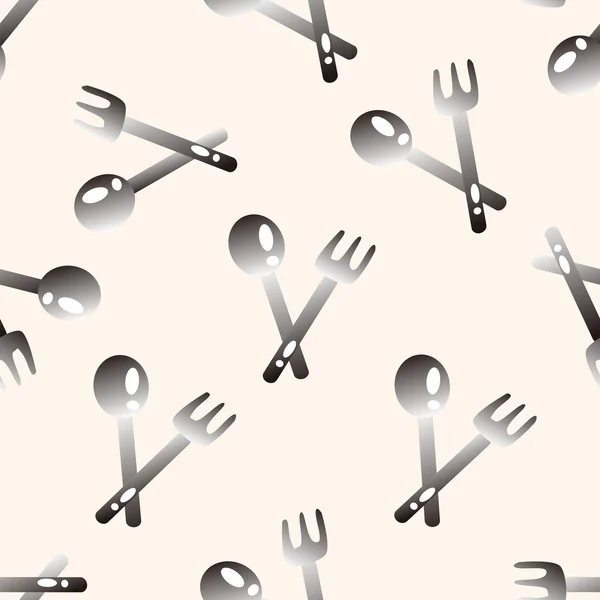 餐具，卡通无缝图案背景 — 图库矢量图片