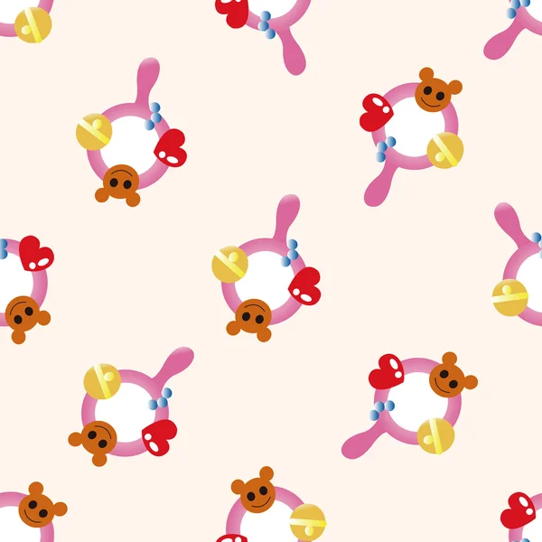 Baby rattle , cartoon seamless pattern background — Stock Vector