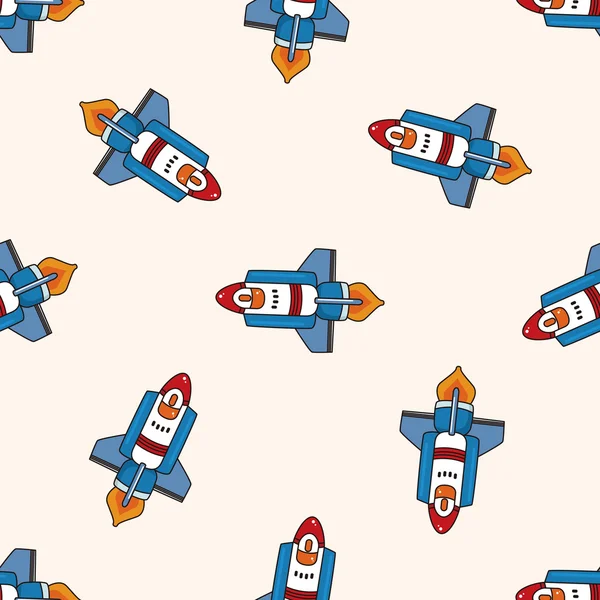 Spaceship , cartoon seamless pattern background — Stock Vector