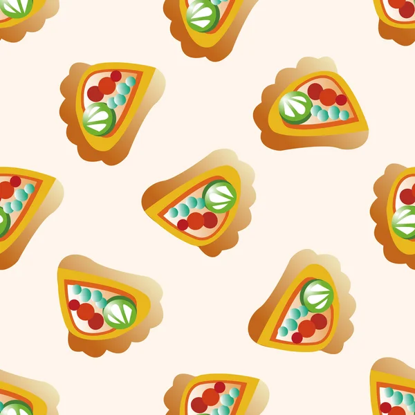 Pizza, cartoon naadloze patroon achtergrond — Stockvector