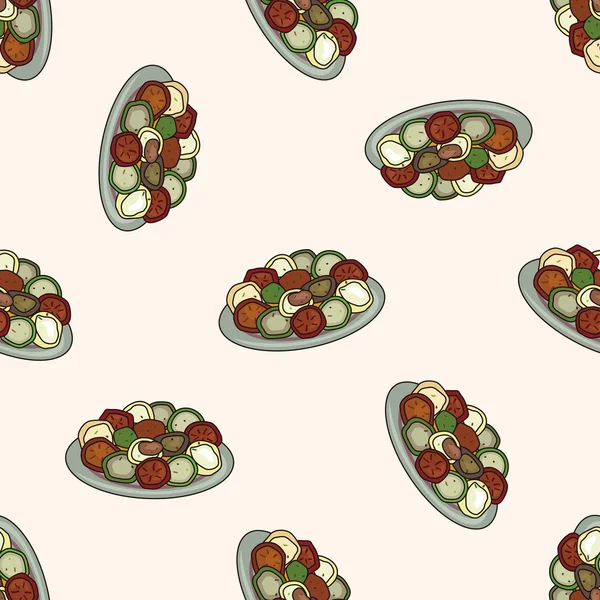 Italian food , cartoon seamless pattern background — Stock Vector