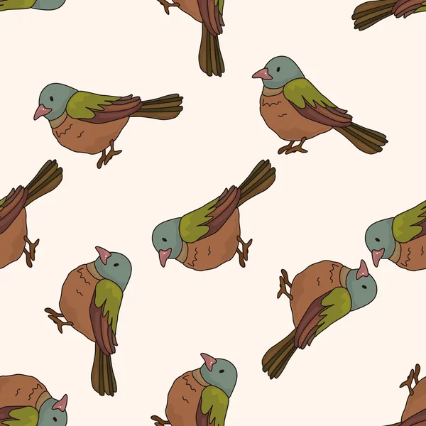 Dibujos animados de aves, dibujos animados sin costura patrón de fondo — Vector de stock