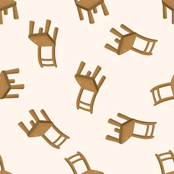 椅子、漫画のシームレスなパターン背景 — ストックベクタ