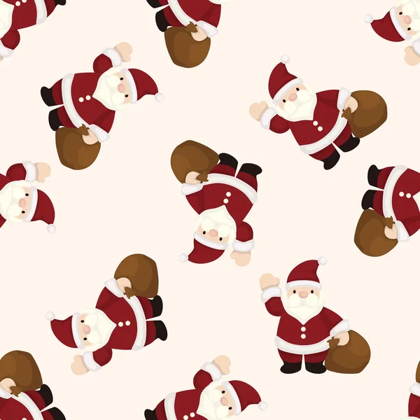 Santa claus, cartoon naadloze patroon achtergrond — Stockvector