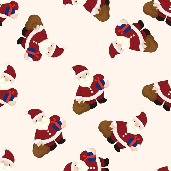 Santa claus, dibujos animados sin costura patrón de fondo — Vector de stock