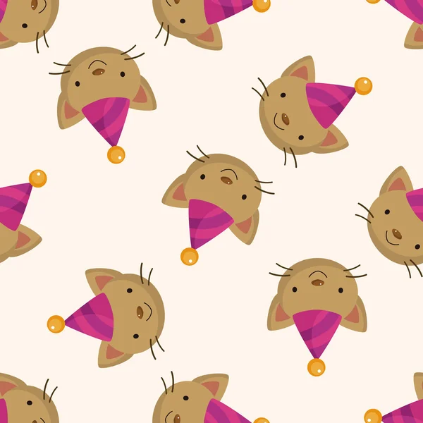 animal cat cartoon , cartoon seamless pattern background