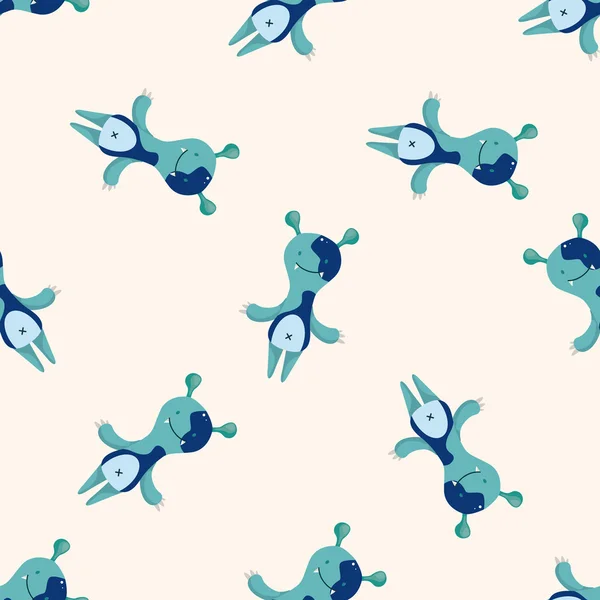 Bizarre monster, cartoon seamless pattern background — стоковый вектор