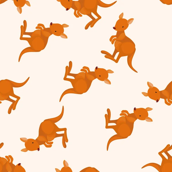 Animal kangeroo dessin animé, dessin animé fond de motif sans couture — Image vectorielle