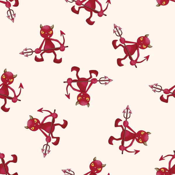 Devil, cartoon seamless pattern background — стоковый вектор