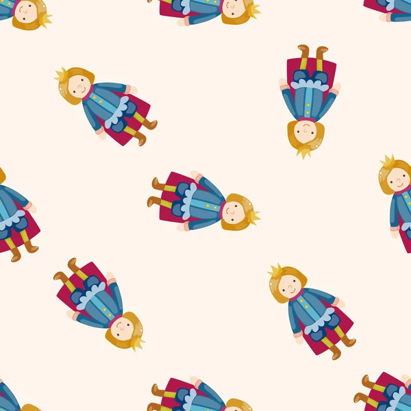 Royal theme prince, cartoon seamless pattern background — стоковый вектор