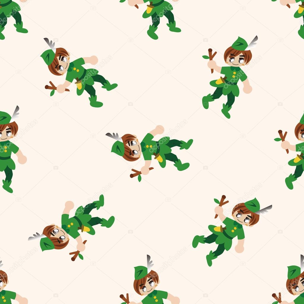 Peter Pan , cartoon seamless pattern background