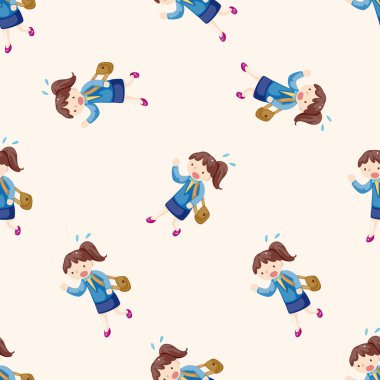 Ofis çalışanı, karikatür Dikişsiz desen arka plan