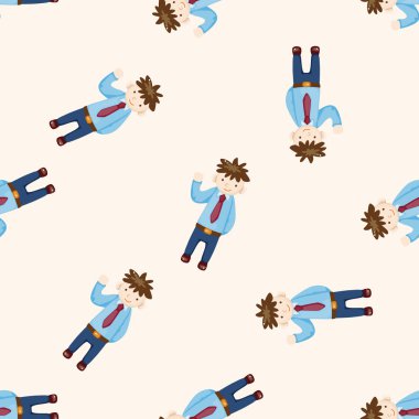 Ofis çalışanları, karikatür Dikişsiz desen arka plan