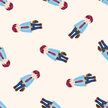 Ofis çalışanları, karikatür Dikişsiz desen arka plan