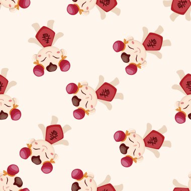 Çin halkı, karikatür Dikişsiz desen arka plan