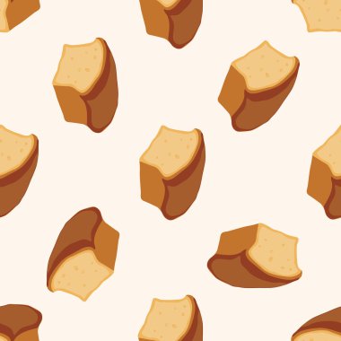 ekmek, karikatür Dikişsiz desen arka plan