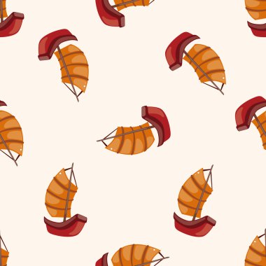 ulaşım tekne, karikatür Dikişsiz desen arka plan